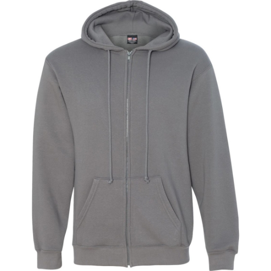 Custom Unisex USA-Made Full-Zip Hooded Sweatshirt Charcoal