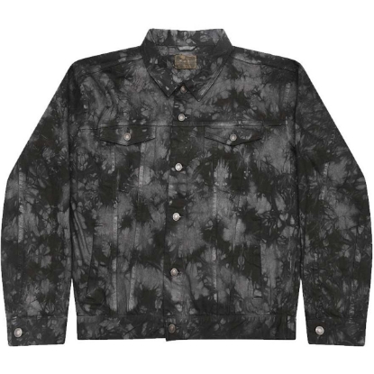 Custom Unisex Tie-Dyed Denim Jacket Black Crinkle