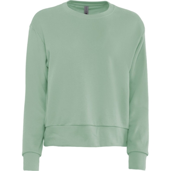 Custom Womens Laguna Sueded Crewneck Sweatshirt Stonewash Green