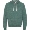 Custom Unisex Snow Heather French Terry Raglan Hooded Sweatshirt Forest Green
