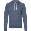 Custom Unisex Snow Heather French Terry Raglan Hooded Sweatshirt Navy