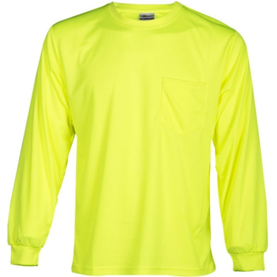Custom Unisex Microfiber Polyester Long Sleeve T-Shirt Lime