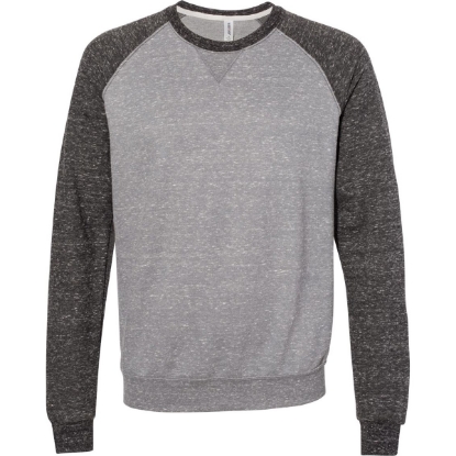 Custom Unisex Snow Heather French Terry Crewneck Sweatshirt Charcoal/ Black Ink