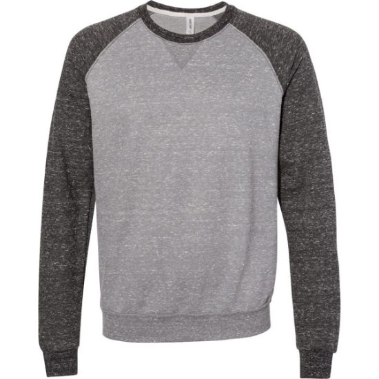 Custom Unisex Snow Heather French Terry Crewneck Sweatshirt Charcoal/ Black Ink