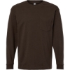 Custom Unisex Super Heavyweight Long Sleeve Pocket Tee Brown