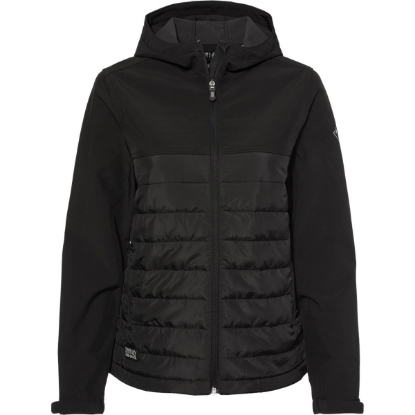 Custom Womens Vista Soft Shell Puffer Jacket Black