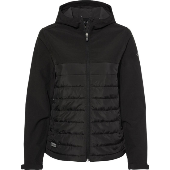 Custom Womens Vista Soft Shell Puffer Jacket Black