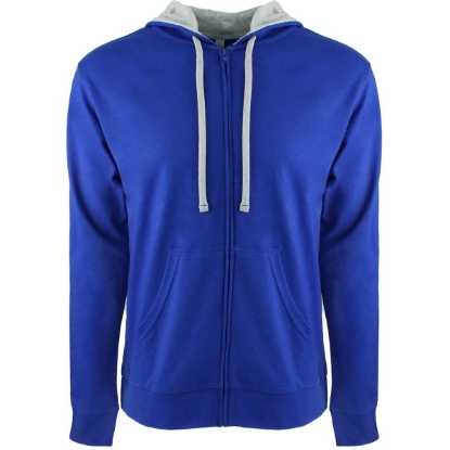 Custom Unisex Laguna Full-Zip Hoodie Sweatshirt Royal/ Heather Grey