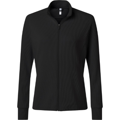 Custom Womens Performance Textured Full-Zip Jacket Black