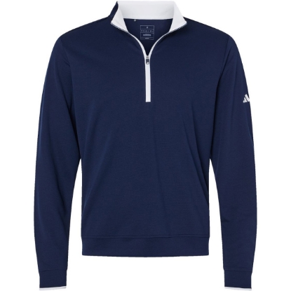 Custom Mens Performance Lightweight Quarter-Zip Pullover Collegiate Navy/ White