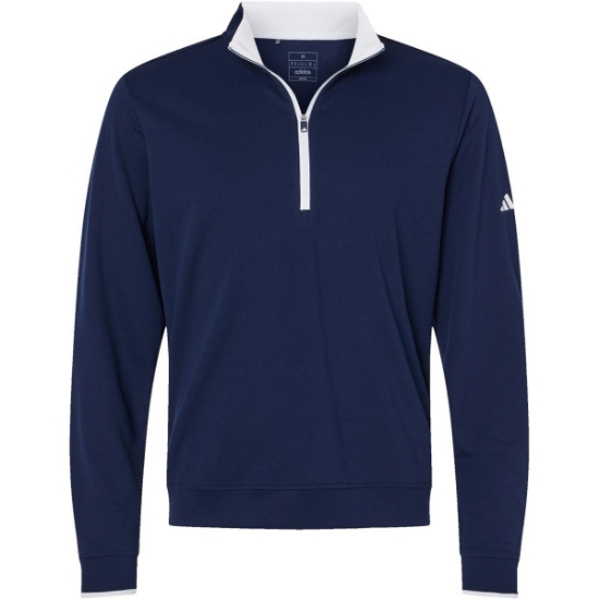 Custom Mens Performance Lightweight Quarter-Zip Pullover Collegiate Navy/ White
