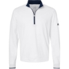 Custom Mens Performance Lightweight Quarter-Zip Pullover White/ Navy