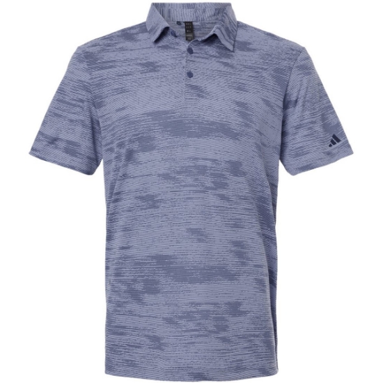 Custom Mens Ultimate365 Textured Stripe Polo Blue Spark/ Preloved Ink