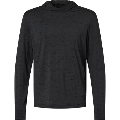 Custom Mens Performance Hooded Long Sleeve T-Shirt Carbon Black