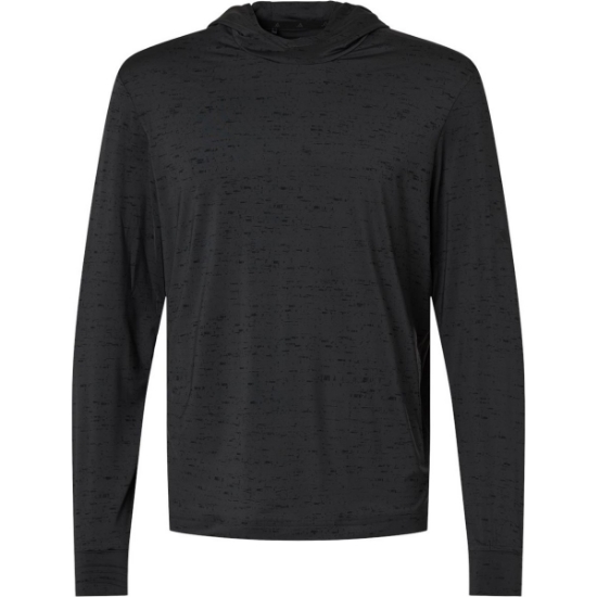 Custom Mens Performance Hooded Long Sleeve T-Shirt Carbon Black
