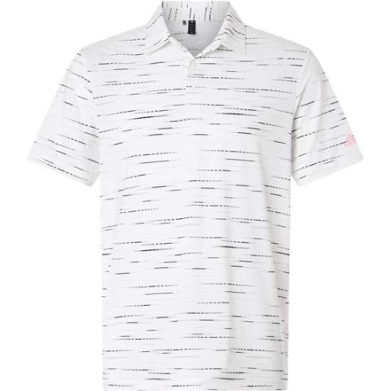 Custom Mens Ultimate365 Mesh Glimmer Print Polo Clear Pink