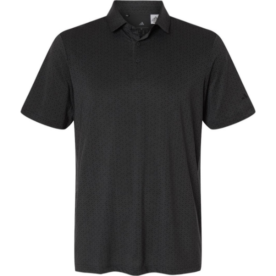 Custom Mens Ultimate365 Mesh Tango Print Climacool Polo Black/ Carbon