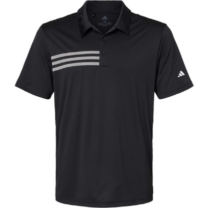 Custom Mens 3-Stripes Chest Polo Black/ White