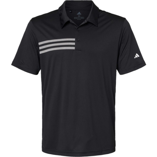 Custom Mens 3-Stripes Chest Polo Black/ White