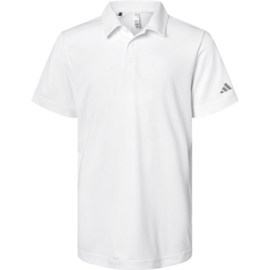 Custom Youth Performance Polo White