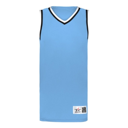 Custom Mens Retro Basketball Jersey Columbia Blue/ Black/ White