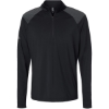 Custom Mens Ultimate365 Lightweight Shoulder Stripe Quarter-Zip Pullover Black