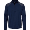 Custom Mens Ultimate365 Lightweight Shoulder Stripe Quarter-Zip Pullover Team Navy Blue