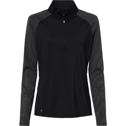 Custom Womens Ultimate365 Lightweight Raglan Quarter-Zip Pullover Black