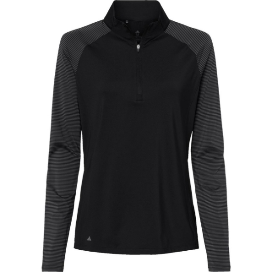 Custom Womens Ultimate365 Lightweight Raglan Quarter-Zip Pullover Black