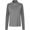 Custom Womens Ultimate365 Lightweight Raglan Quarter-Zip Pullover Grey Three