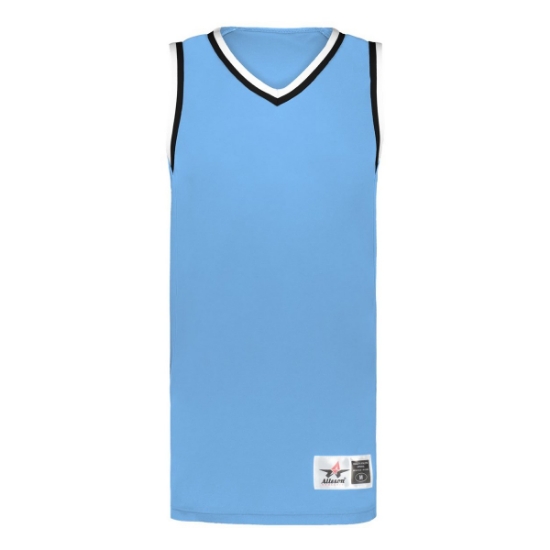 Custom Youth Retro Basketball Jersey Columbia Blue/ Black/ White