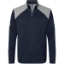 Custom Mens Textured Mixed Media Quarter-Zip Pullover Collegiate Navy/ Grey Three