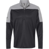Custom Mens Ultimate365 Lightweight Colorblocked Quarter-Zip Pullover Black/ Grey Three Melange