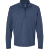 Custom Mens 3-Stripes Quarter-Zip Sweater Pullover Collegiate Navy Melange