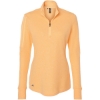 Custom Womens 3-Stripes Quarter-Zip Sweater Pullover Acid Orange Melange