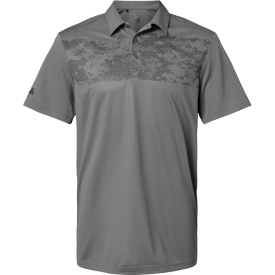 Custom Mens Camo Chest Print Polo Grey Three
