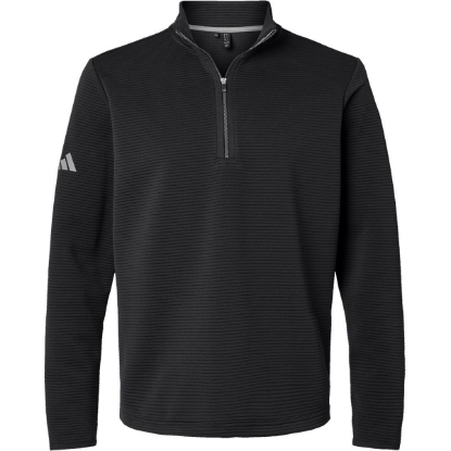 Custom Mens Spacer Quarter-Zip Pullover Black