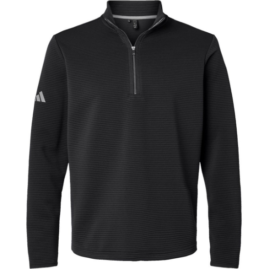 Custom Mens Spacer Quarter-Zip Pullover Black