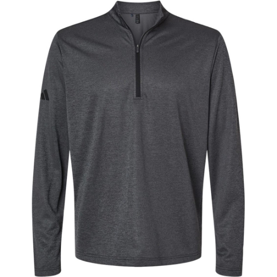 Custom Mens Space Dyed Quarter-Zip Pullover Black Melange
