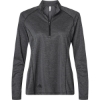 Custom Womens Space Dyed Quarter-Zip Pullover Black Melange