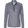 Custom Womens Space Dyed Quarter-Zip Pullover Collegiate Navy Melange
