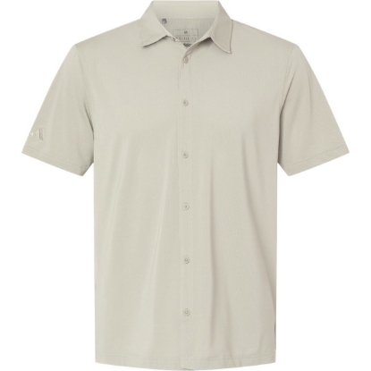 Custom Mens Full Button Down Short Sleeve Shirt Alumina