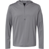 Custom Mens Lightweight Quarter-Zip Hooded Pullover Grey Three