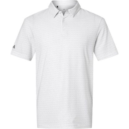 Custom Mens Blended Printed Polo White
