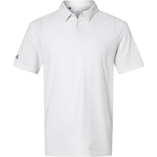 Custom Mens Blended Printed Polo White