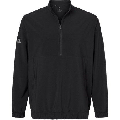 Custom Mens Stretch Woven Half-Zip Pullover Black