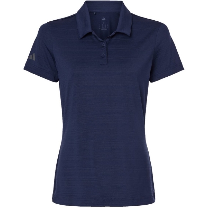 Custom Womens Textured Stripe Polo Dark Blue