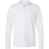 Custom Mens Textured Stripe Quarter-Zip Pullover White