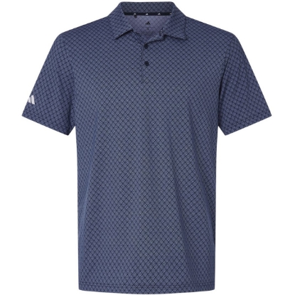 Custom Mens 4-Way Stretch Printed Polo Collegiate Navy