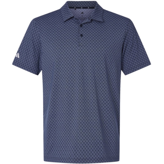 Custom Mens 4-Way Stretch Printed Polo Collegiate Navy